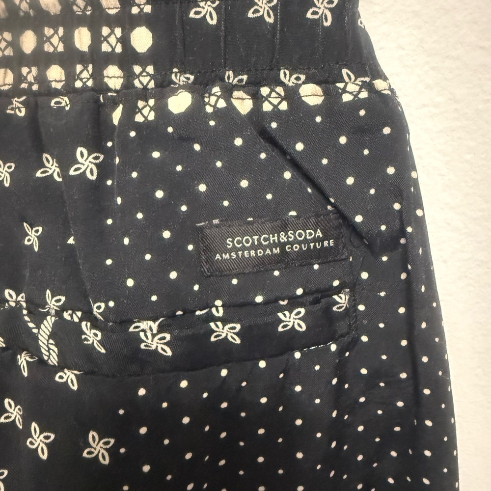 Scotch & Soda Navy and Cream Patterned Trousers